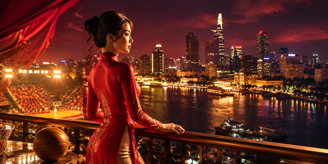 Đặt cược bóng rổ tại Sài Gòn với trang phục áo dài truyền thống Việt Nam